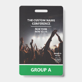 Crachá Código QR da Conferência do Grupo Verde para Acess