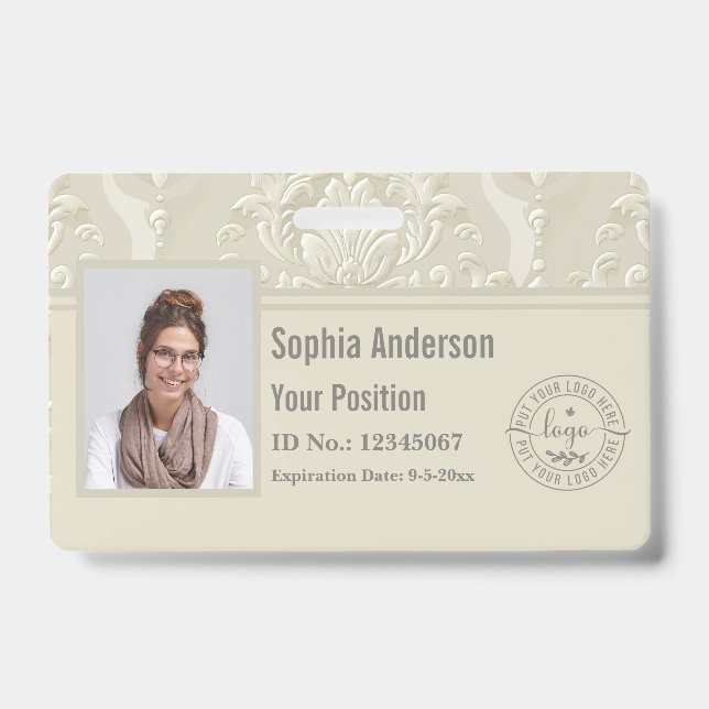 Crachá Código QR da Empresa de Fotos Personalizada Clássi (Frente)