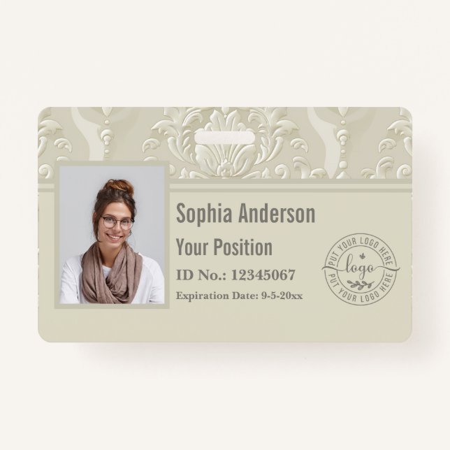 Crachá Código QR da Empresa de Fotos Personalizada Clássi (Frente)