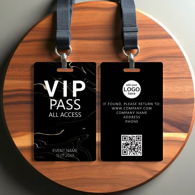 Crachá Código QR de Acesso Total VIP Personalizado Evento (Criador carregado)