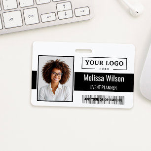 Crachá Código QR de barras de logotipo de negócios person