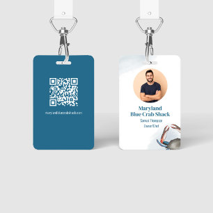 Crachá Código QR de foto de negócios restaurante 