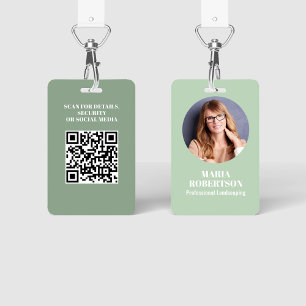 Crachá Código QR de Foto do Funcionário Personalizado