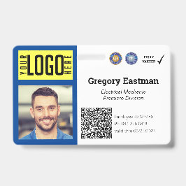Crachá Código QR de ID de Foto de Comerciante Distintivo