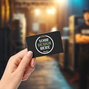 Crachá Código QR de Marca Comercial Preta Personalizada p