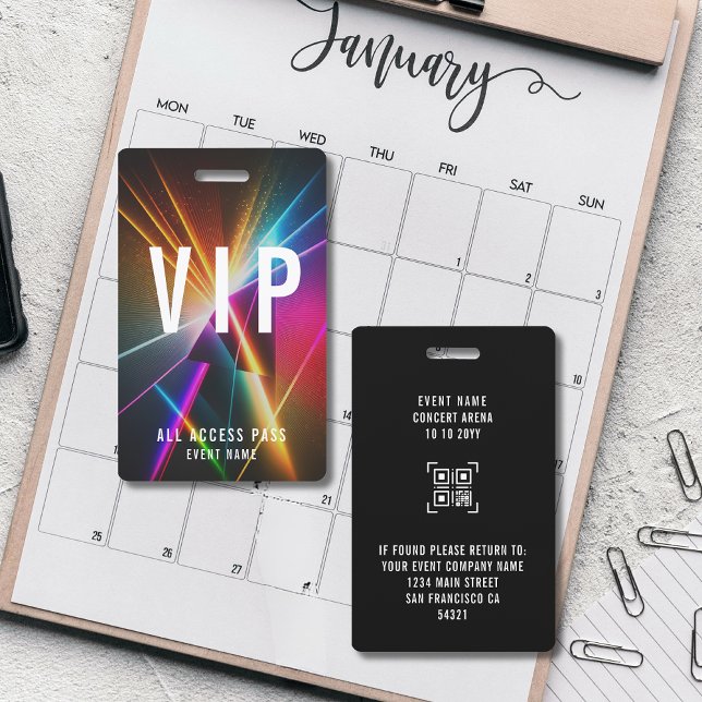 Crachá Código QR de Todos os acessos do Evento de Concert (Criador carregado)