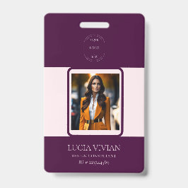 Crachá Código QR do Crimson Real Nome do Funcionário