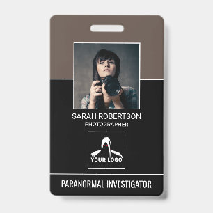 Crachá Código QR do Investigador Paranormal Segurança de