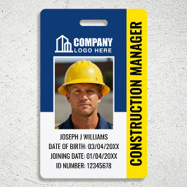 Crachá Código QR do Logotipo do ID do Site de Construção