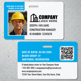 Crachá Código QR do Logotipo do ID do Site de Construção