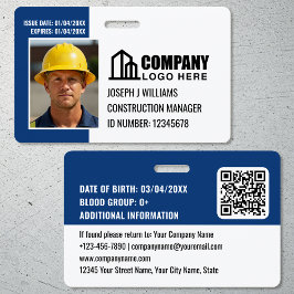Crachá Código QR do Logotipo do ID do Site de Construção