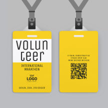 Código QR do Logotipo do Voluntário Amarelo Modern