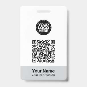 Crachá Código QR do Logotipo Empresarial com Nome do Func
