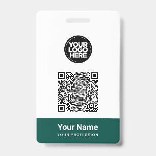 Crachá Código QR do Logotipo Empresarial com Nome do Func