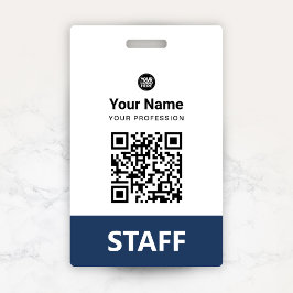 Crachá Código QR do Logotipo Empresarial com Nome Persona