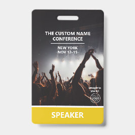 Crachá Código QR do Passaporte de Acesso Amarelo Palestra