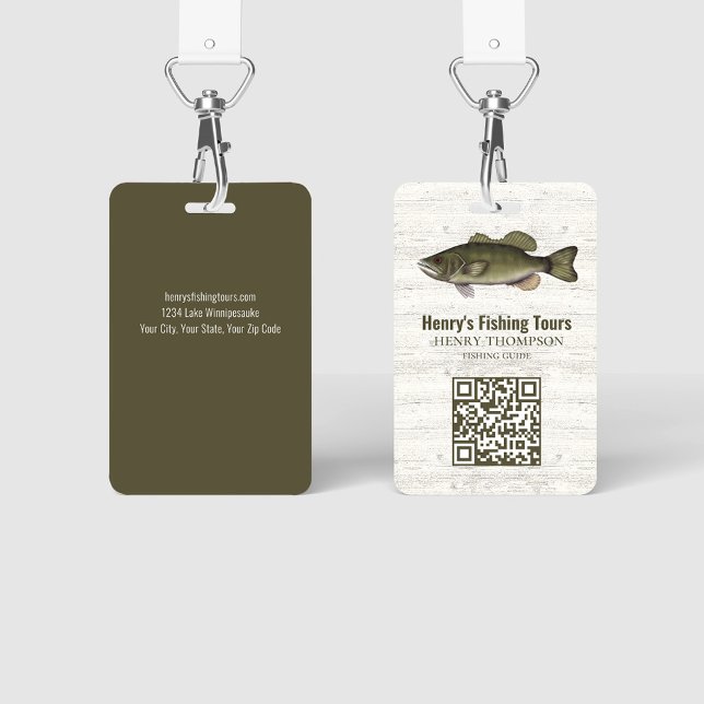 Crachá Código QR do recurso de pesca comercial (Fishing business ID badge.)