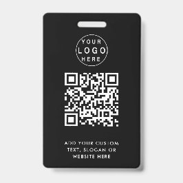 Crachá Código QR | Evento de Logotipo de Negócios Preto M