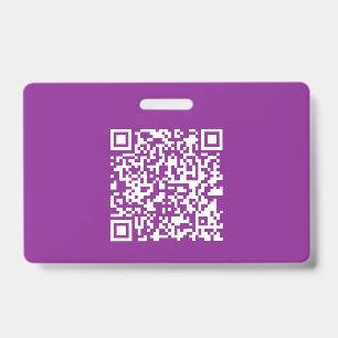 Crachá Código QR instantâneo com o URL do seu site Roxa