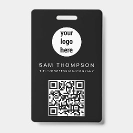 Crachá Código QR Logotipo comercial Moderno e minimalista