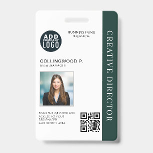 Crachá Código QR Personalizado de ID de Foto do Funcionár