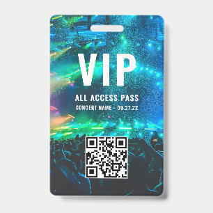 Crachá Código QR Personalizado Foto Branco VIP Acesso Tot