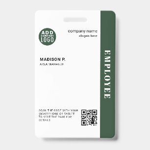 Crachá Código QR personalizado ID de funcionário corporat