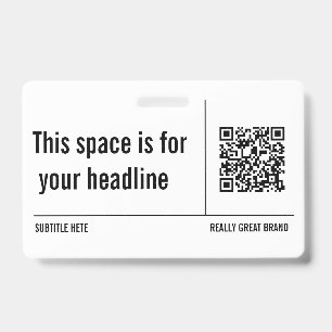 Crachá Código QR Personalizado Profissional Minimalista S
