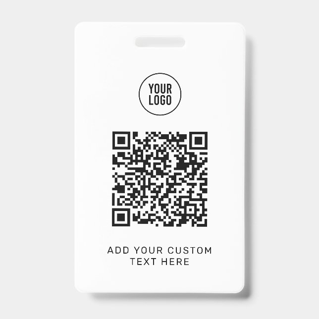 Crachá Código QR personalizado simples Logotipo comercial (Frente)