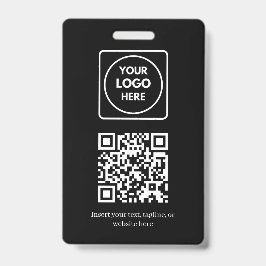 Crachá Código QR Preto | Design Moderno de Logotipo Empre