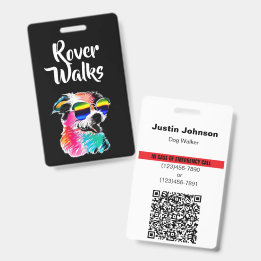 Crachá Código QR Profissional de Identificação de Emergên