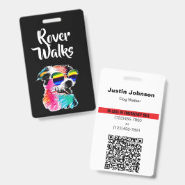 Crachá Código QR Profissional de Identificação de Emergên