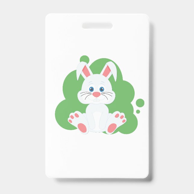 Crachá Coelho de desenho animado respingo (Frente)