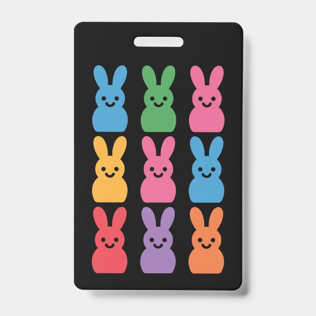 Crachá Coelho de Páscoa Ovos Xadrez Leopardo (Frente)