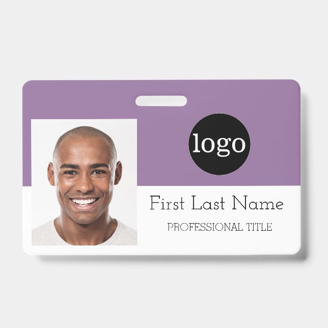 Crachá Colaborador Personalizado - Logotipo, Foto, Código (Frente)