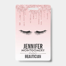 Crachá Colírio Cor-de-Rosa Moderna e Olhais Pretos