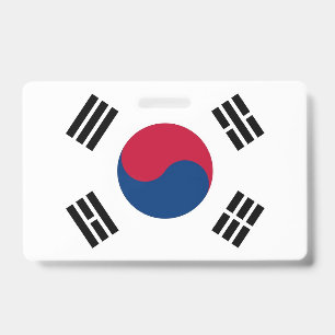 Crachá com a bandeira da Coreia do Sul