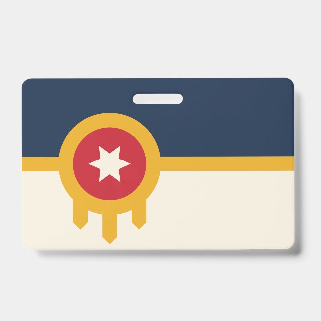 Crachá com a bandeira de Tulsa, Oklahoma (Frente)