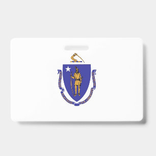 Crachá com a bandeira do estado de Massachusetts,
