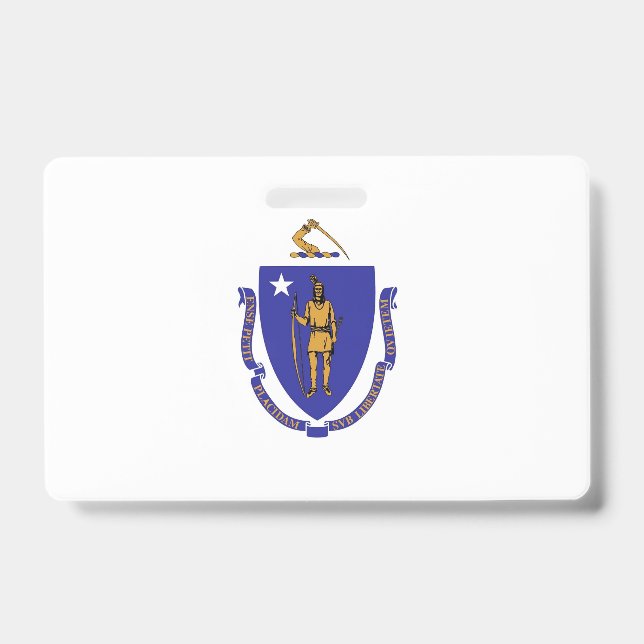 Crachá com a bandeira do estado de Massachusetts,  (Frente)