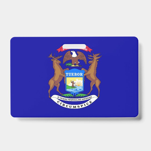 Crachá com a bandeira do estado de Michigan, EUA (Frente)