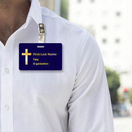 Crachá com Cruz Cristã de Ouro