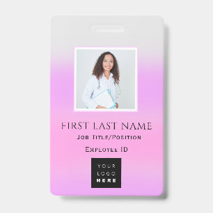 Crachá com Foto em Ombre ID Saúde Médico Enfermeir