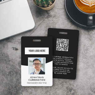 Crachá com Foto, Logotipo e Código QR do ID do Fun