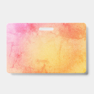 Crachá com Nome em Aquarela de Pôr do Sol