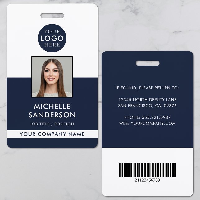 Crachá Company Logo Staff Barcode Employee Photo ID (Company Logo Staff Barcode Employee Photo ID Badge)