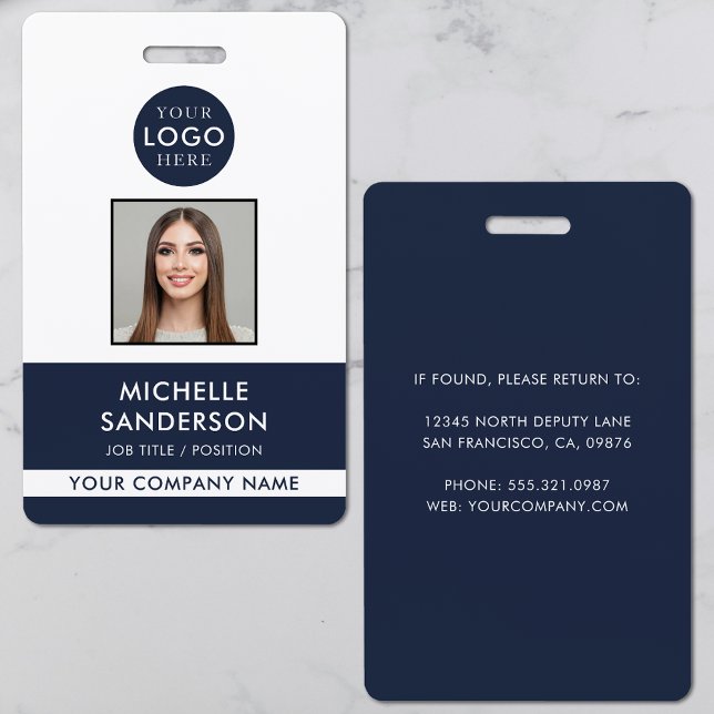 Crachá Company Logo Staff Employee Photo ID (Company Logo Staff Employee Photo ID Badge)