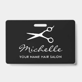 Crachá Compro barbeiro personalizado e nome do funcionári