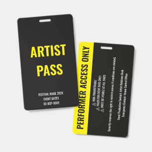 Crachá Concerto de Acesso Total Artista Personalizado Ama