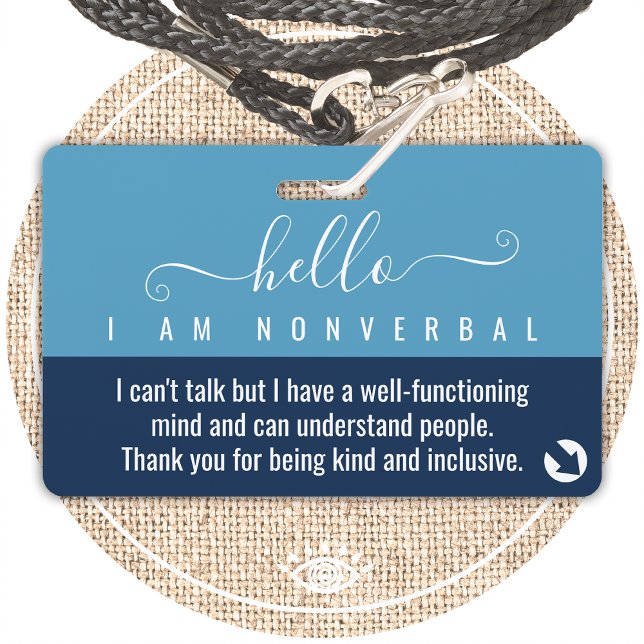 Crachá conhecimento não verbal e contato de emergência (Criador carregado)